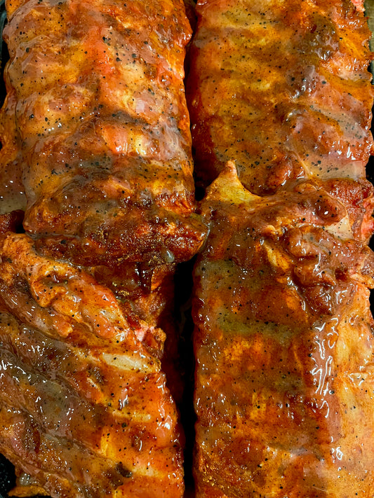 BBQ glazed baby back ribs